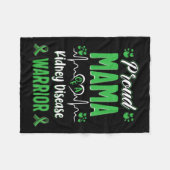 Mama Kidney Disease Warrior Awareness Ribbon Green Fleecedecke (Vorderseite (Horizontal))