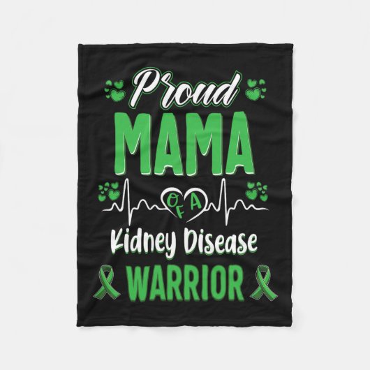 Mama Kidney Disease Warrior Awareness Ribbon Green Fleecedecke (Vorderseite)