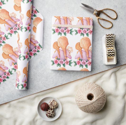 Mama Kind Welpe Muttertag Geschenkpapier (Kunsthandwerk)