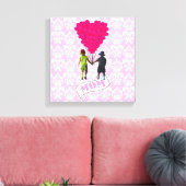 Mama, Kinder mit herzförmigen Ballons Leinwanddruck (Insitu (Wohnzimmer))