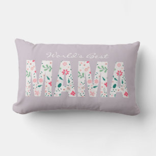 Mama Kissen Geschenk Welt Bestes Mama Lila Kissen