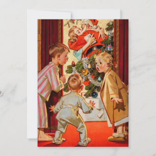 Mama Kisses Santa Claus Feiertagskarte