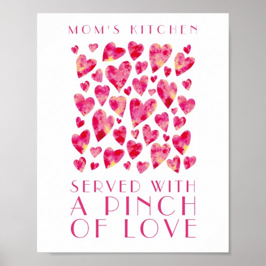 Mama Kitchen Pink Liebe Zitat Kunst Poster (Vorne)