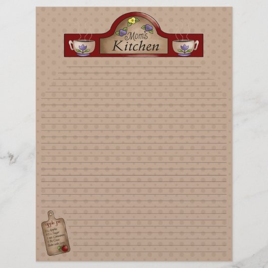 Mama Kitchen Recipe Pages (Lined) (Vorderseite)