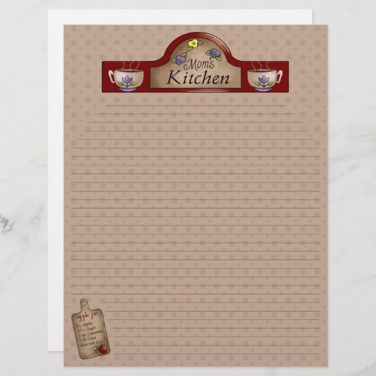 Mama Kitchen Recipe Pages (Lined) (Vorne/Hinten)