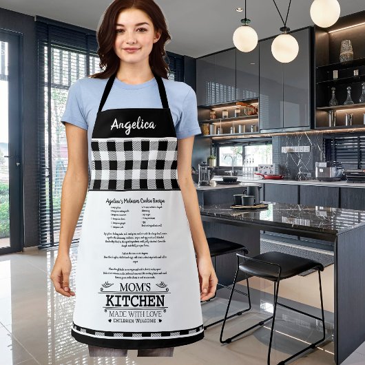 Mama Kitchenangebot mit Namen, Schwarz-weiß Schürze