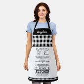 Mama Kitchenangebot mit Namen, Schwarz-weiß Schürze (Getragen)