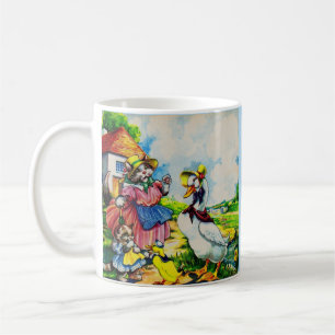 Mama Kitty Cat und Baby Kitty besuchen Enten aus d Kaffeetasse