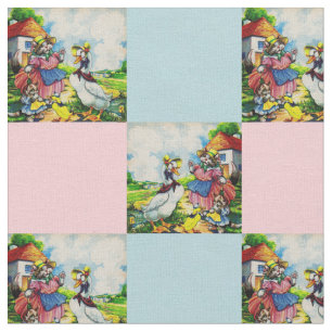 Mama Kitty und Baby Kitty besuchen Enten drucken a Stoff