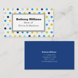 Mama Klare blaugrüne Punkte, die Karten anrufen