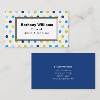 Mama Klare blaugrüne Punkte, die Karten anrufen