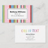 Mama Klare, farbenfrohe Streifen, die Karten nenne (Vorne/Hinten)