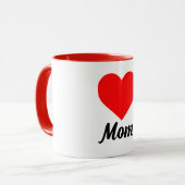 Mama - klassische rote Herz-Typografie Tasse (Vorderseite Links)