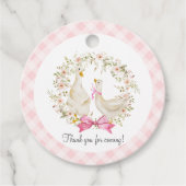 Mama & Kleine Gänse Blume Kinderdusche Danke Geschenkanhänger (Vorderseite)