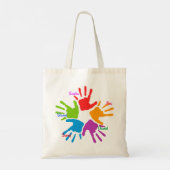 Mama Kleine Helfer Farbdruckkunst Tragetasche (Rückseite)