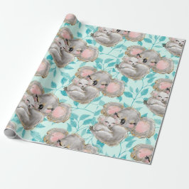 Mama Koala, Baby Greenery Wrapping Paper Geschenkpapier