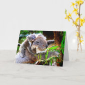 Mama Koala und Baby Joey in a Tree Karte (Gelbe Blume)