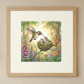 Mama Kolibri und Kinderkrippe Poster