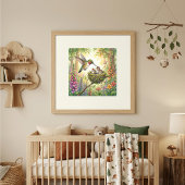 Mama Kolibri und Kinderkrippe Poster