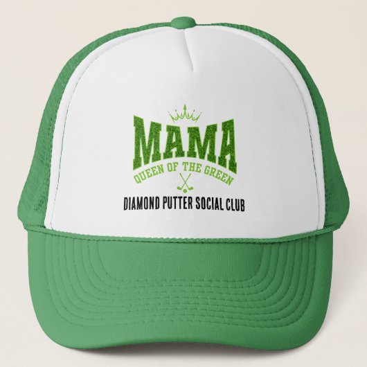MAMA-KÖNIGIN DES GRÜNEN Women's Golf Truckerkappe (Vorderseite)