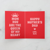 Mama Königin meines Herztages Personalisiert Karte (Innenseite)