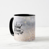 MAMA Königin meines Lebens Elegante Glitzer Tasse (Vorderseite Links)