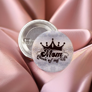 MAMA Königin meines Lebens Eleganter Glitzer Butto Button