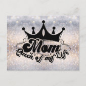 MAMA Königin meines Lebens, Eleganter Glitzer Post Postkarte (Vorderseite)