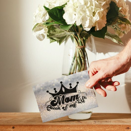 MAMA Königin meines Lebens, Eleganter Glitzer Post Postkarte