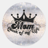MAMA Königin meines Lebens Glitzer CLASSIC ROUND S Runder Aufkleber (Vorderseite)