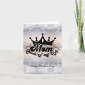 MAMA Königin meines Lebens Glitzer Faltkarte (Vorderseite)