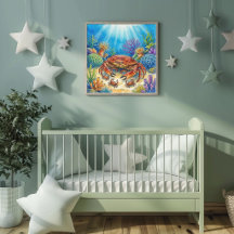 Mama Krabbe und Babys Kinderkrippe