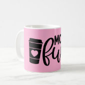 Mama Kraftstoff lustig rosa modern Kaffeetasse (Vorderseite Links)