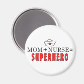 Mama + Krankenschwester = Superheld Magnet (Vorderseite/Rückseite)