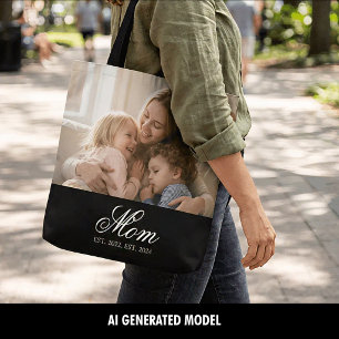 Mama kreierte elegante Schriftart Foto Tasche