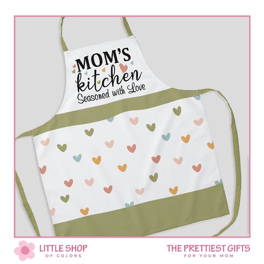 Mama Küche mit Liebe Pastel Hearts besetzt Schürze