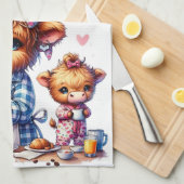 Mama Küchentücher Hochland Kuh Mama Handtuch (Viertel Falte)