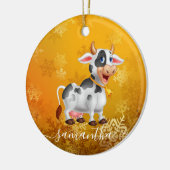 Mama Kuh Gelbe Keramik Ornament (Links)