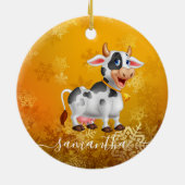 Mama Kuh Gelbe Keramik Ornament (Hinten)