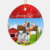 Mama Kuh Weihnachts-Keramik Ornament (Links)