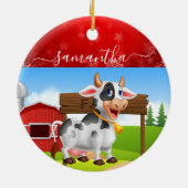 Mama Kuh Weihnachts-Keramik Ornament (Hinten)