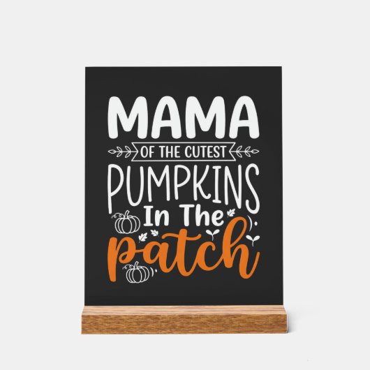 Mama Kürbisse Patch Halloween Design_1 Acrylschild (Vorderseite)