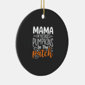 Mama Kürbisse Patch Halloween Design_1 Keramik Ornament (Rechts)