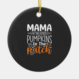 Mama Kürbisse Patch Halloween Design_1 Keramik Ornament