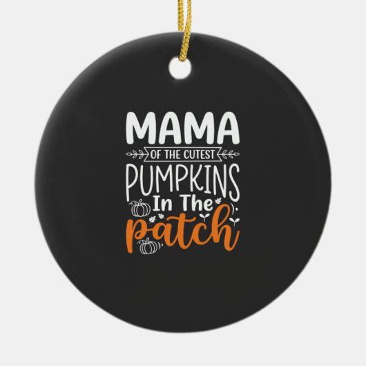 Mama Kürbisse Patch Halloween Design_1 Keramik Ornament (Vorne)