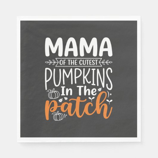 Mama Kürbisse Patch Halloween Design_1 Serviette (Vorderseite)