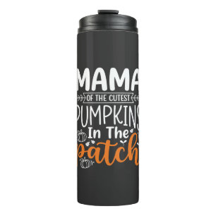 Mama Kürbisse Patch Halloween Design_1 Thermosbecher