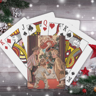 Mama küsst den Weihnachtsmann Vintage Spielkarten