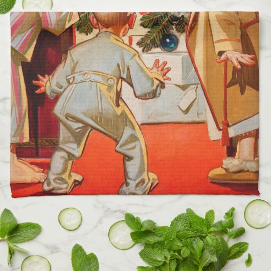 Mama küsst Weihnachtsmann Handtuch (Gefaltet)