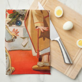 Mama küsst Weihnachtsmann Handtuch (Viertel Falte)